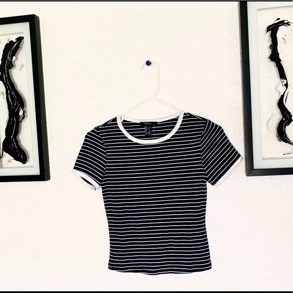 Navy&White striped shirt